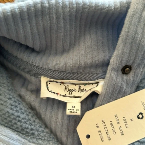 Hippie rose blue rain oversized Sherpa - Picture 3 of 4